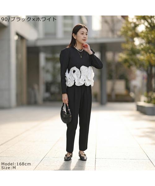 ピッチン PICCIN PICCIN PERLA カットソー 908340 フリル 長袖 クルーネック （12/ホワイト） 12/ホワイト