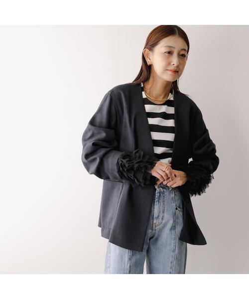 PICCIN PERLA ピッチン 袖チュールカットソー 907140 （12/ホワイト） 12/ホワイト