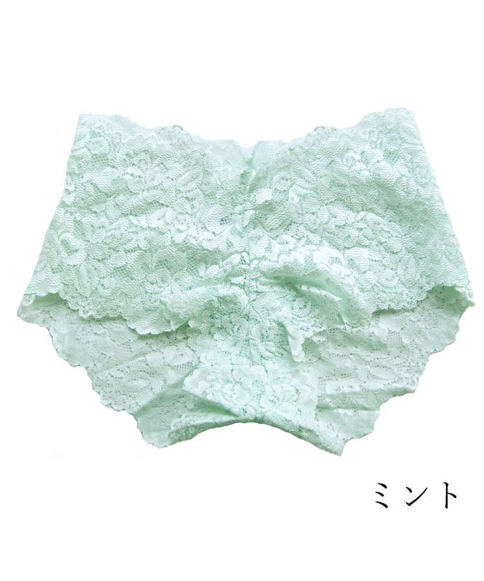 ピンクピンクピンク PINK PINK PINK ヒップハング総レースショーツ ボックスショーツ【返品不可商品】,Aタイプ：ミント