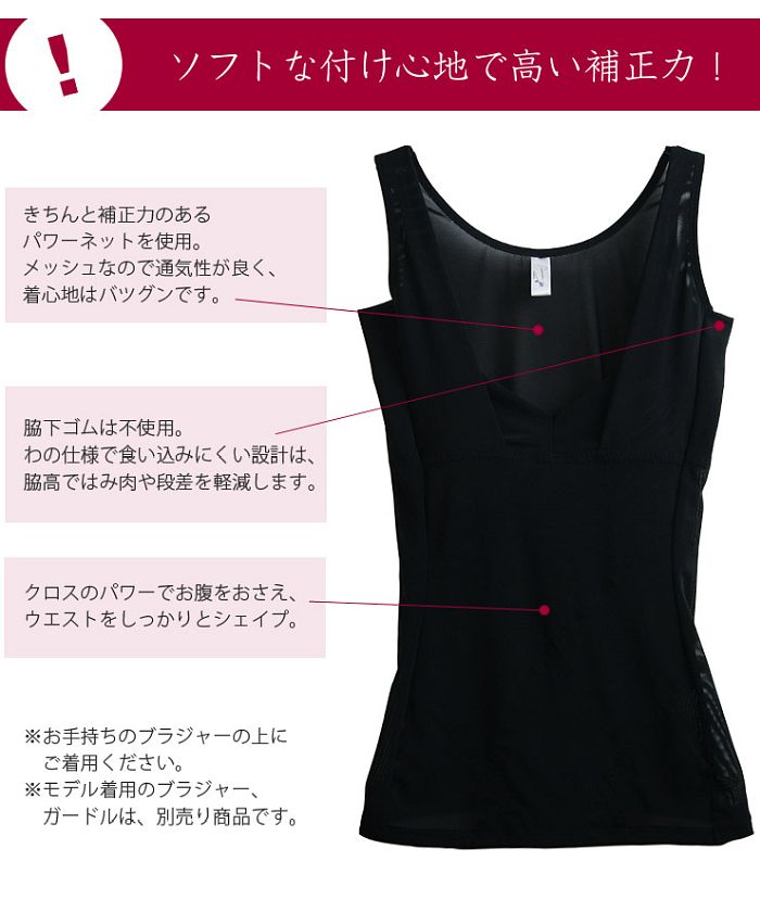 ピンクピンクピンク PINK PINK PINK ウエストくびれボディシェイパー 補正( レディース 補正下着 シェイプアップ くびれメイク ボディメイク バストメイク  ブラック 黒 M L LL パワーネッ【返品不可商品】 （ブラック）