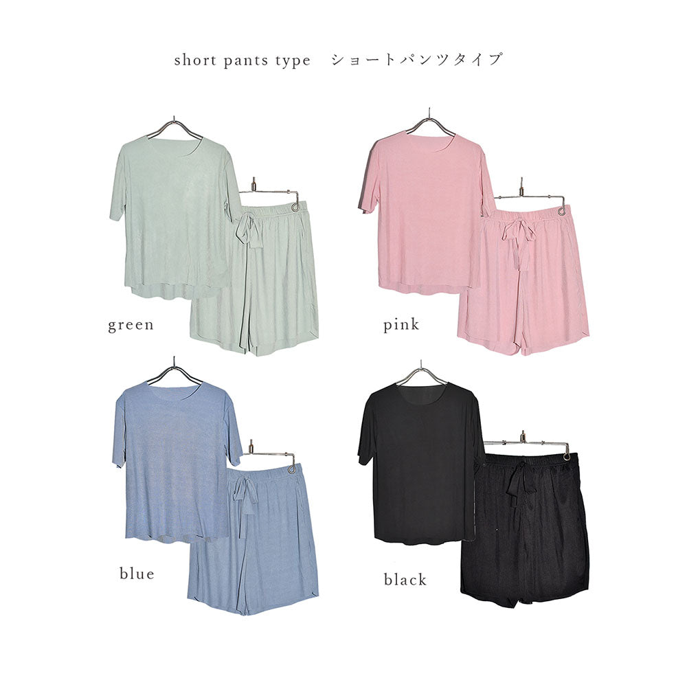 ピンクピンクピンク PINK PINK PINK 2タイプから選べる 接触冷感 半袖 上下セット ルームウェア パジャマ(ショートパンツ ロングパンツ) レディース （ピンク） ピンク