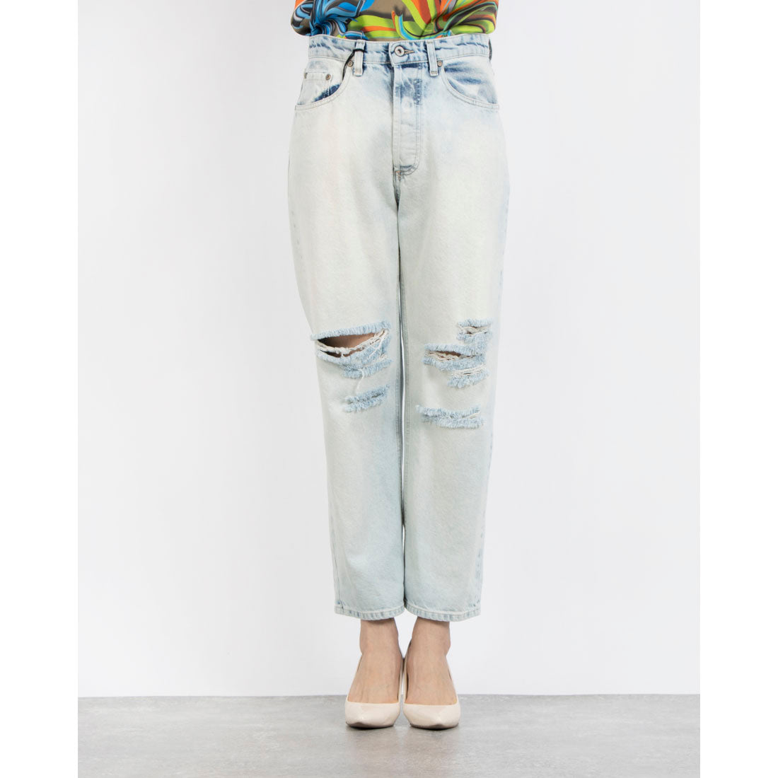 プリーズ PLEASE ハイダメージDenim （BLUE） BLUE