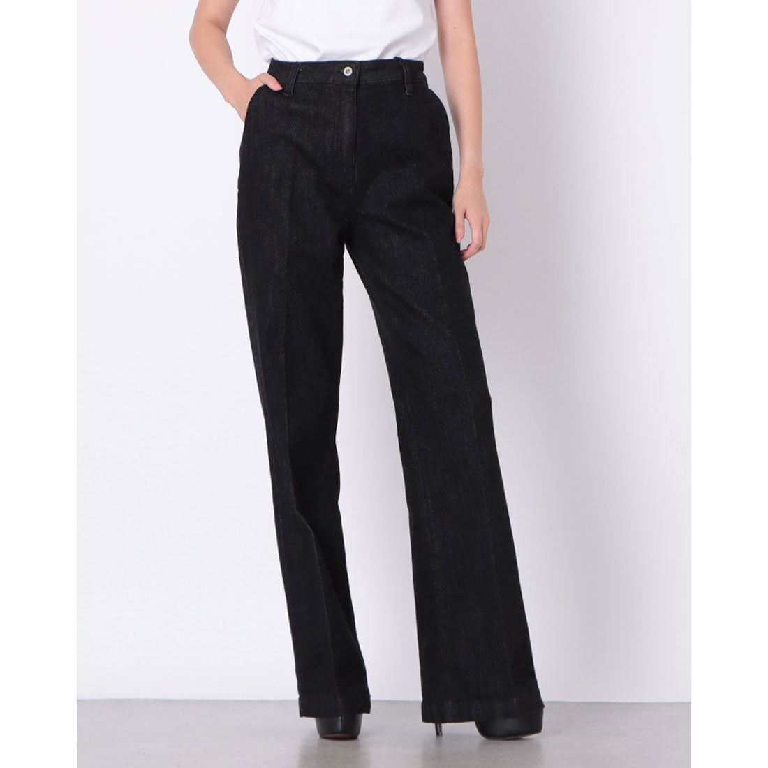 プリーズ PLEASE センタープレスDEMIN （BLACK） BLACK