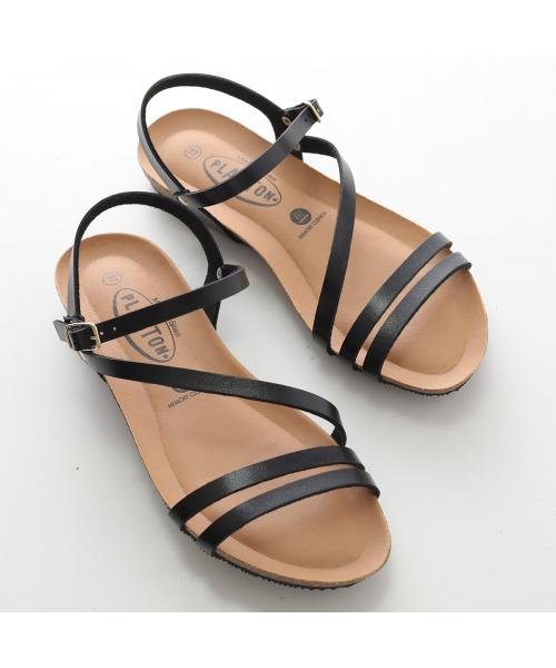 プラクトン PLAKTON PLAKTON サンダル 715660 エコレザー クロスストラップ （NEGRO/ブラック） NEGRO/ブラック