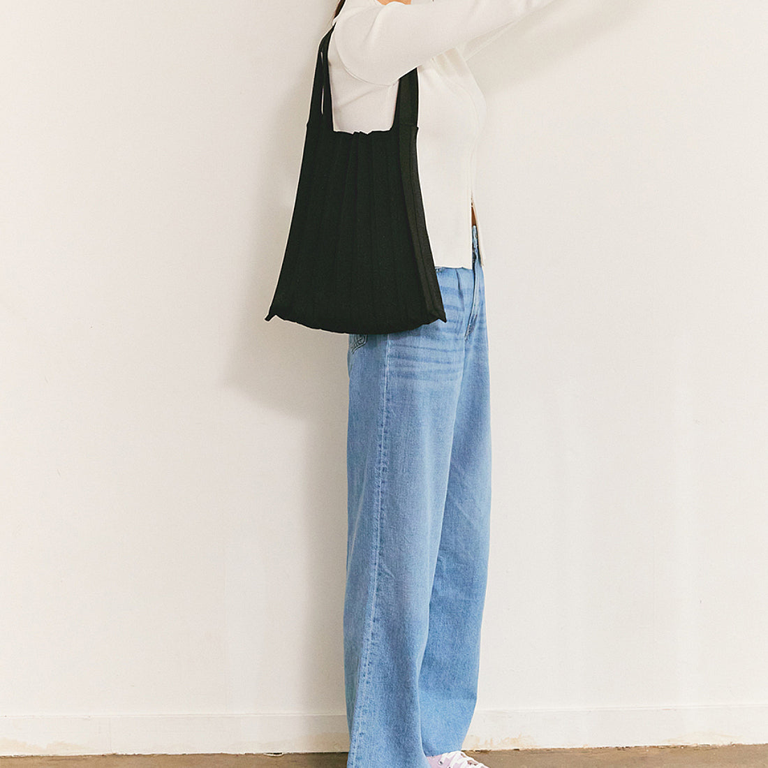 プリーツママ PLEATSMAMA グリッタートートバッグ  sh-bk-gl-bl （BLACK） BLACK