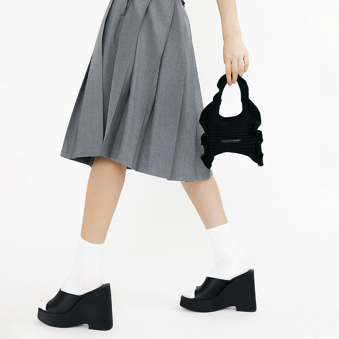 プリーツママ PLEATSMAMA ミニバッグ ruff-m-tote-bl （BLACK） BLACK