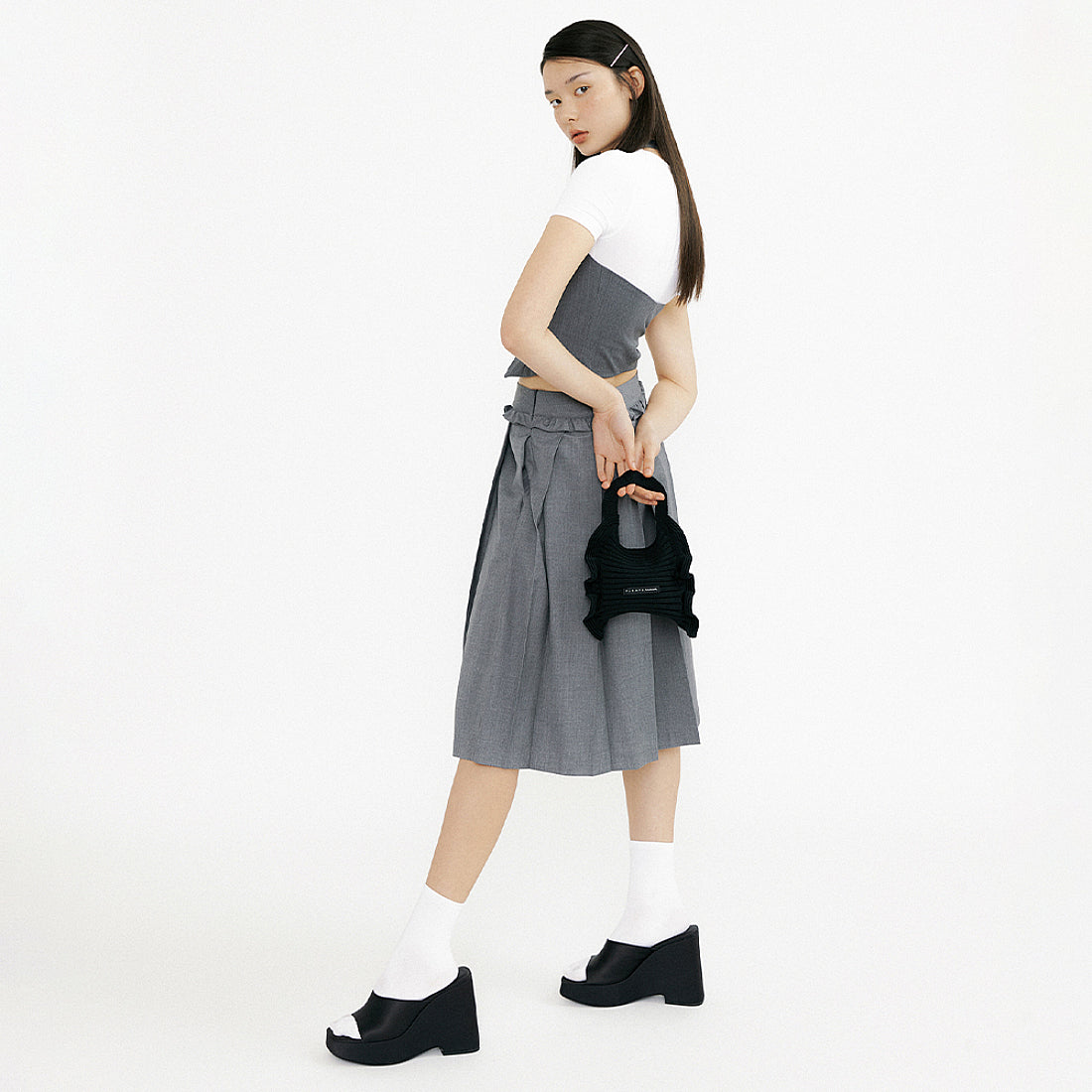 プリーツママ PLEATSMAMA ミニバッグ ruff-m-tote-bl （BLACK） BLACK