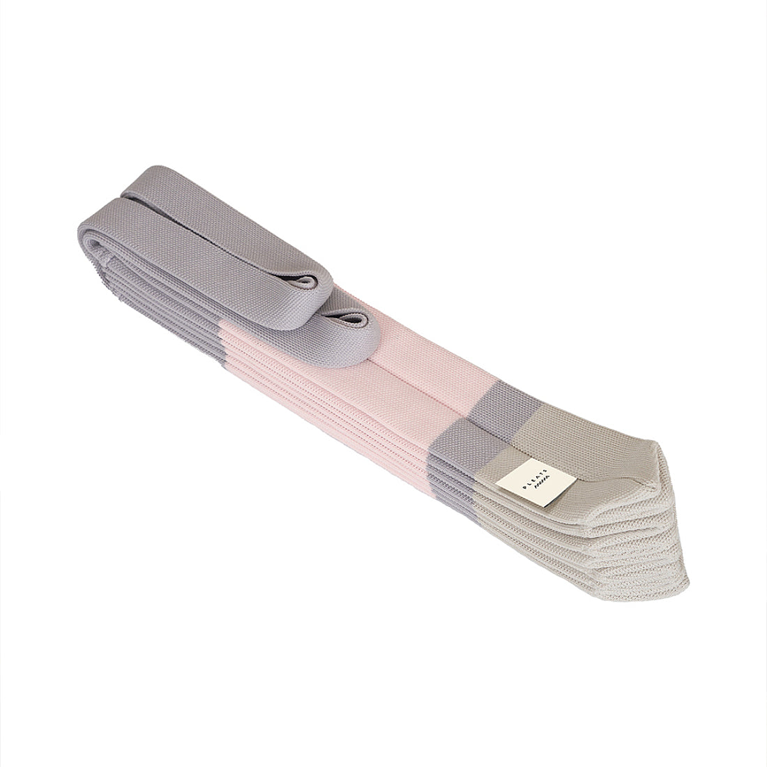 プリーツママ PLEATSMAMA ニットバッグ トートバッグ tote-block-pk-gy （PINK GREY） PINK GREY