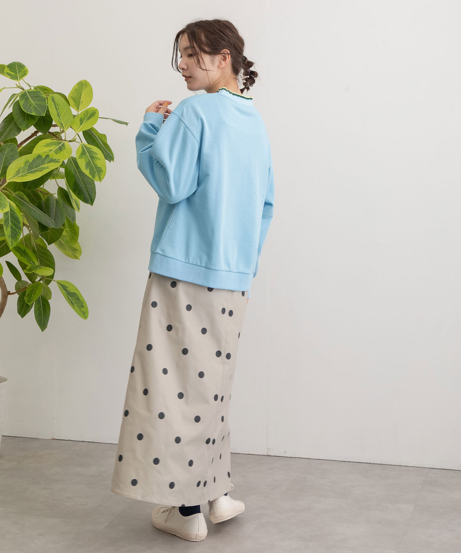 プードゥドゥ POU DOU DOU リブニットフリル裏毛プルオーバー