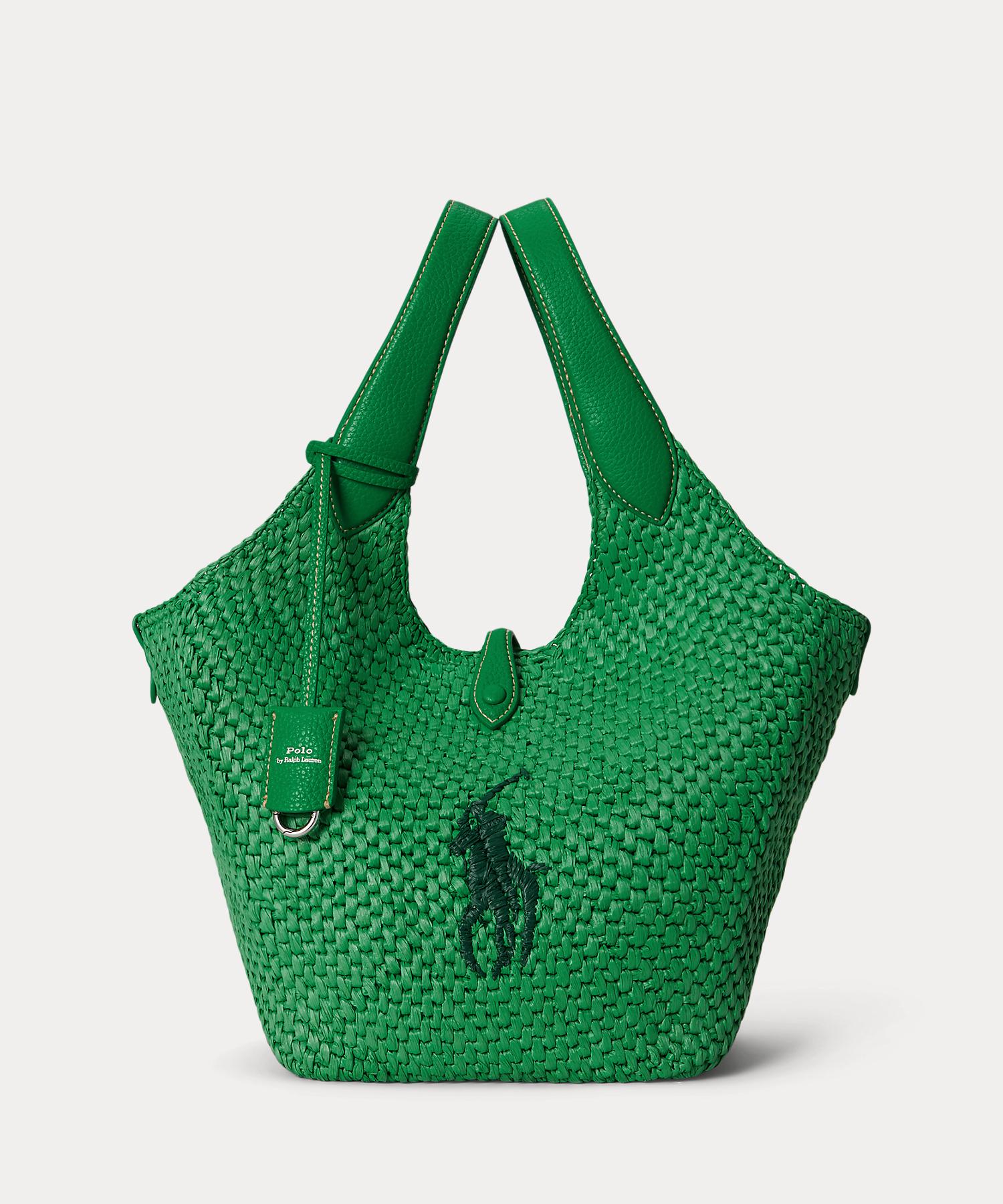 ポロ ラルフ ローレン POLO RALPH LAUREN Polo Play Big Pony フェイクラフィア トート （300グリーン） 300グリーン