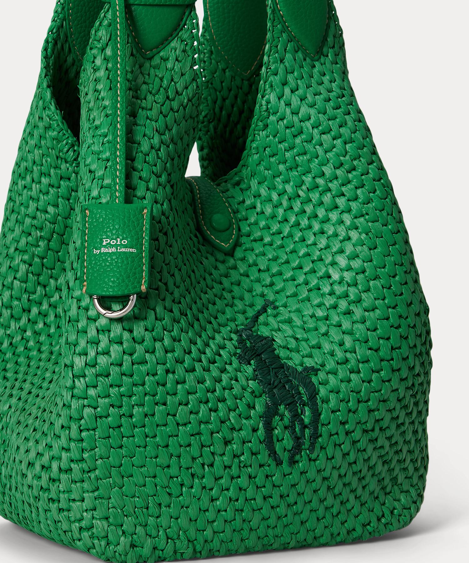 ポロ ラルフ ローレン POLO RALPH LAUREN Polo Play Big Pony フェイクラフィア トート （300グリーン） 300グリーン