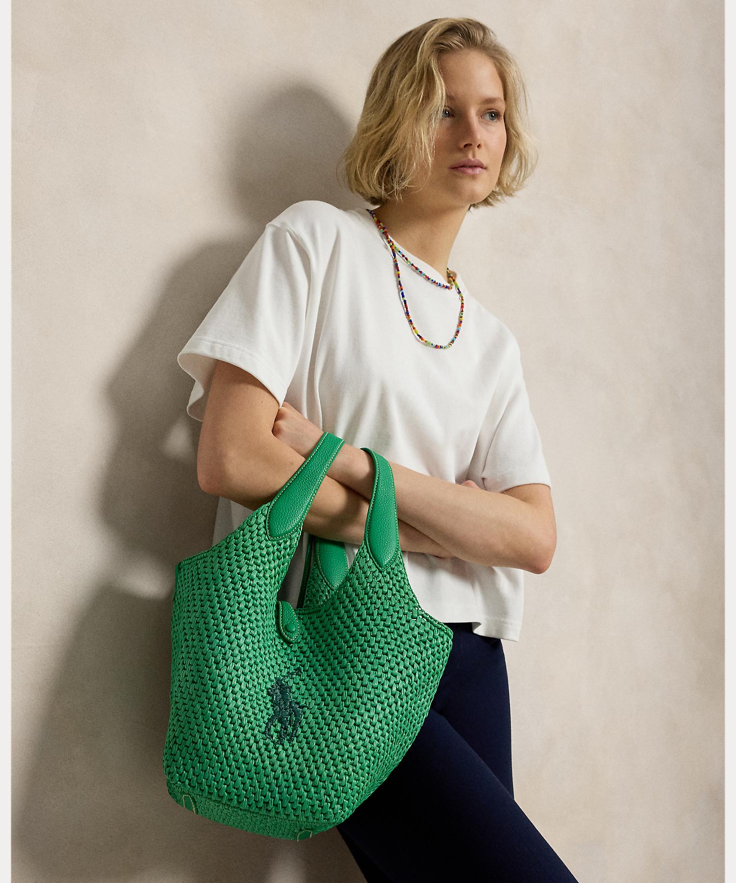 ポロ ラルフ ローレン POLO RALPH LAUREN Polo Play Big Pony フェイクラフィア トート （300グリーン） 300グリーン