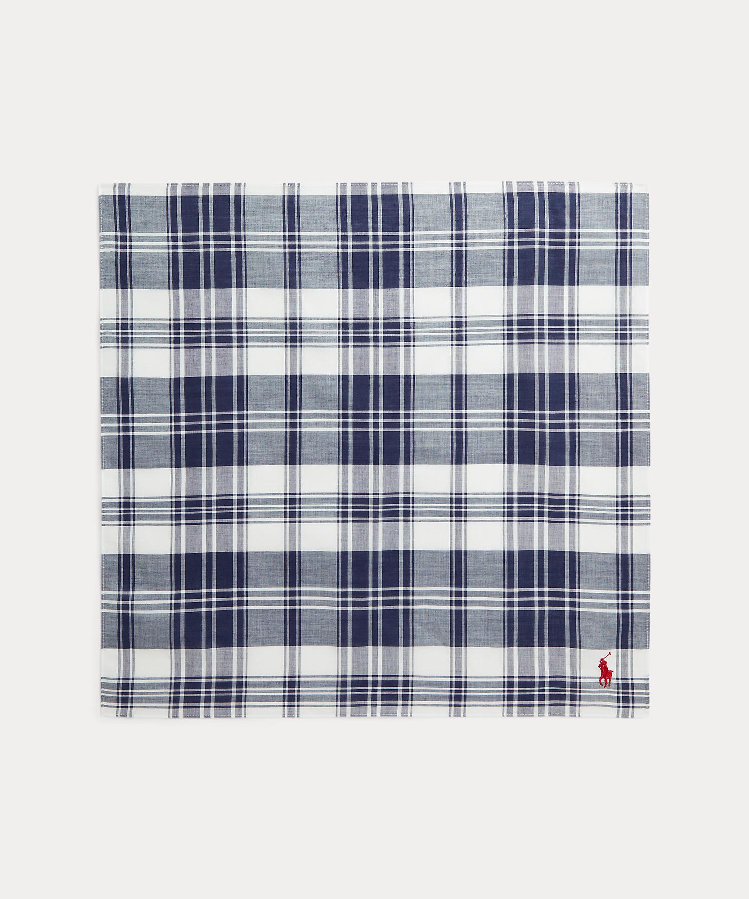ポロ ラルフ ローレン POLO RALPH LAUREN チェック リネンコットン ハンカチーフ （410ネイビー） 410ネイビー