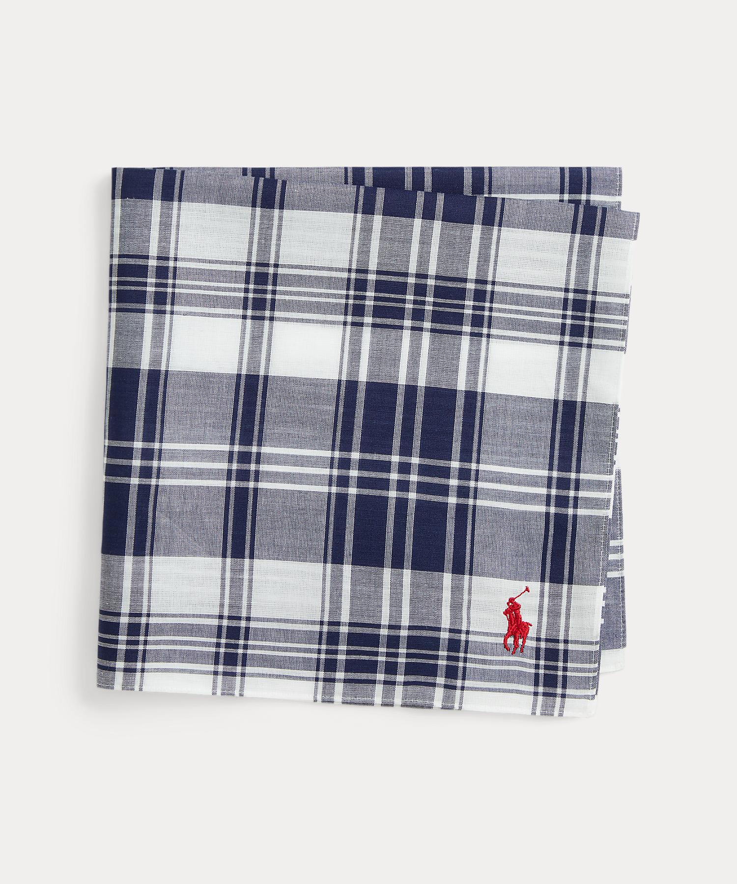 ポロ ラルフ ローレン POLO RALPH LAUREN チェック リネンコットン ハンカチーフ （410ネイビー） 410ネイビー