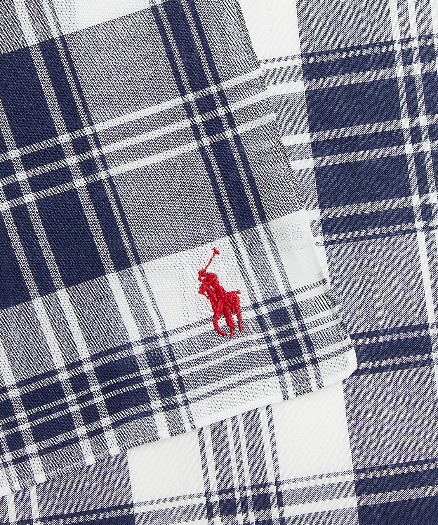 ポロ ラルフ ローレン POLO RALPH LAUREN チェック リネンコットン ハンカチーフ （410ネイビー） 410ネイビー