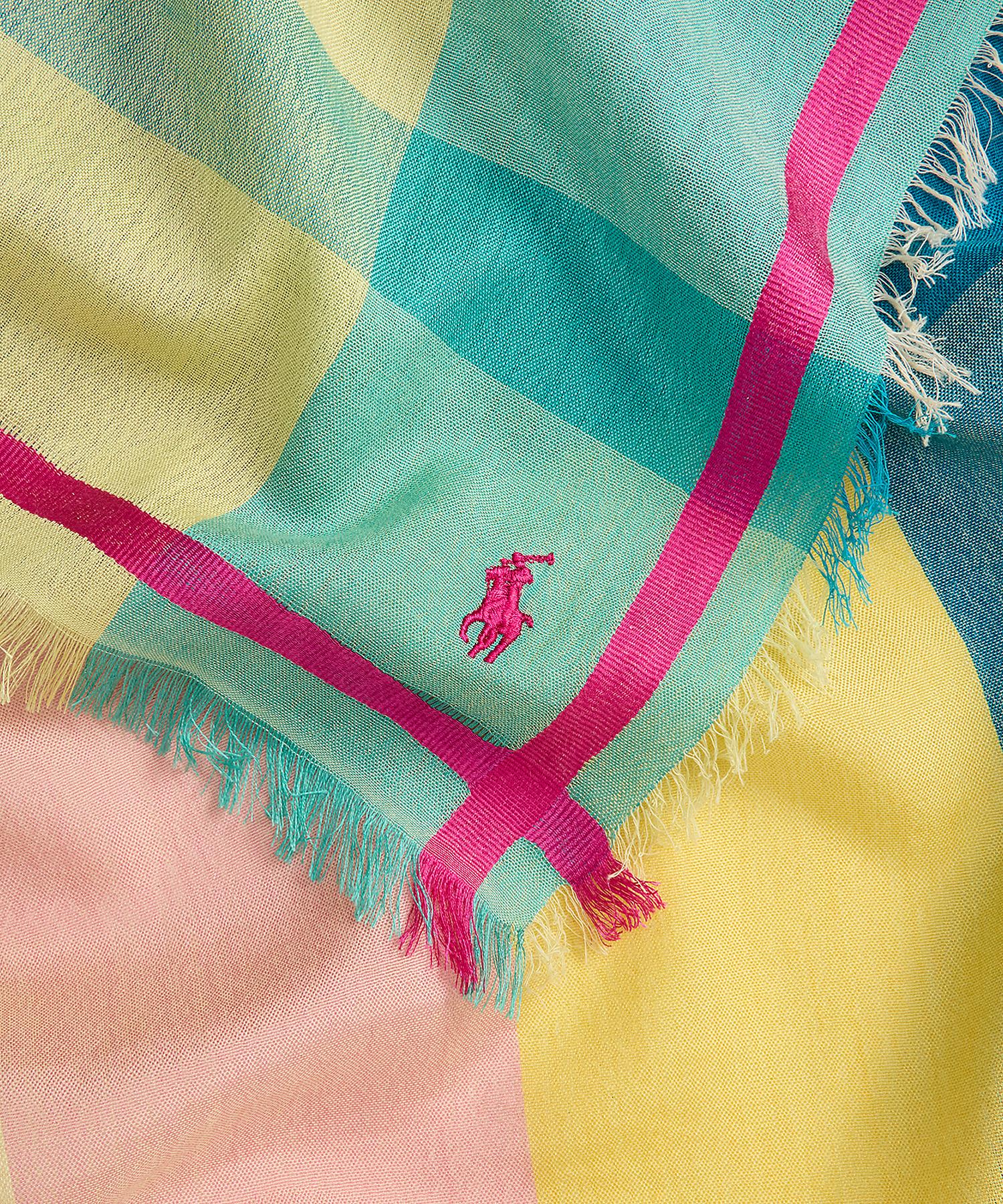 ポロ ラルフ ローレン POLO RALPH LAUREN チェック シルクコットン スカーフ （999マルチカラー） 999マルチカラー