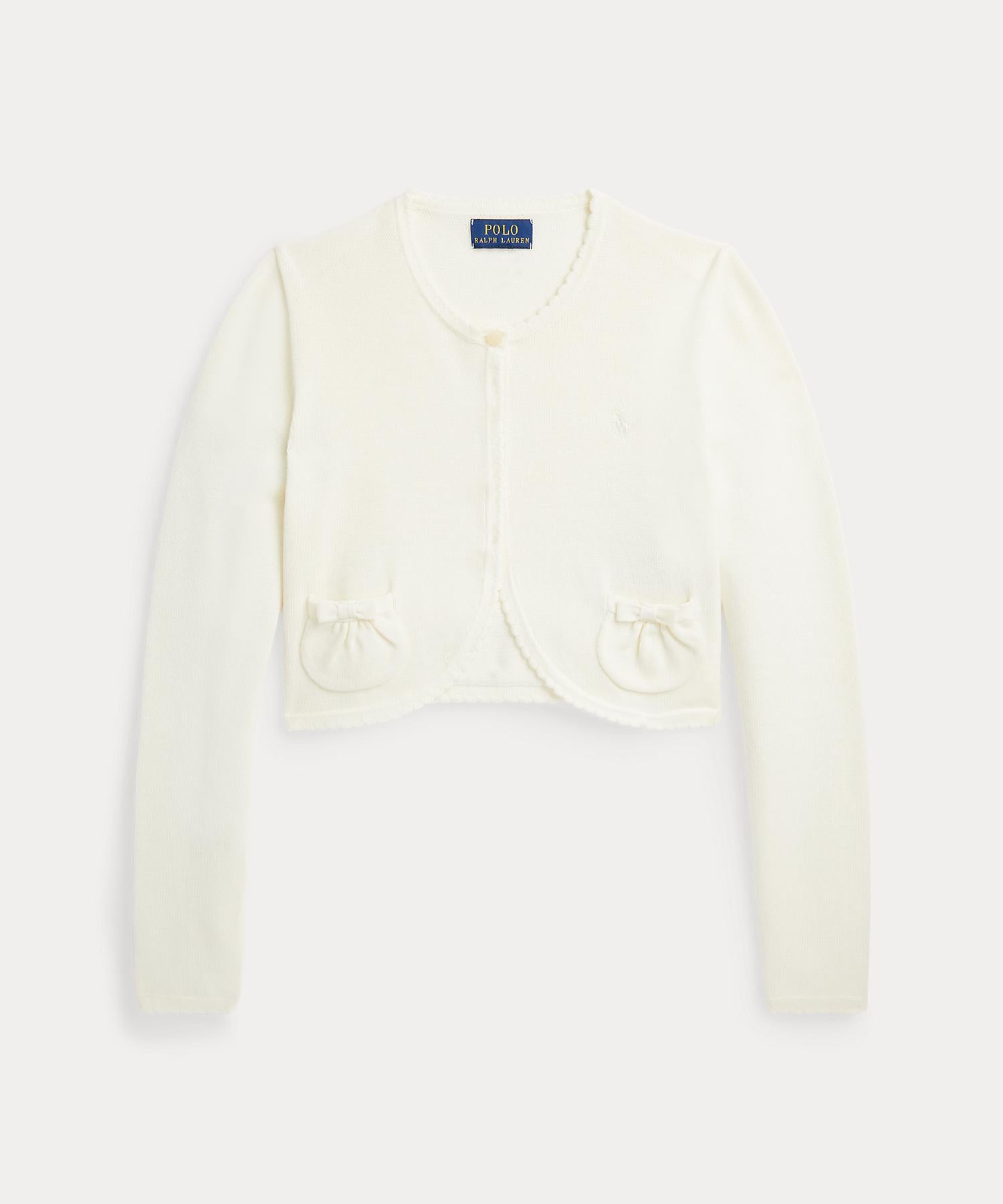 波羅·拉爾夫·勞倫 POLO RALPH LAUREN 鋸齒邊修飾 棉花 開襟毛衣