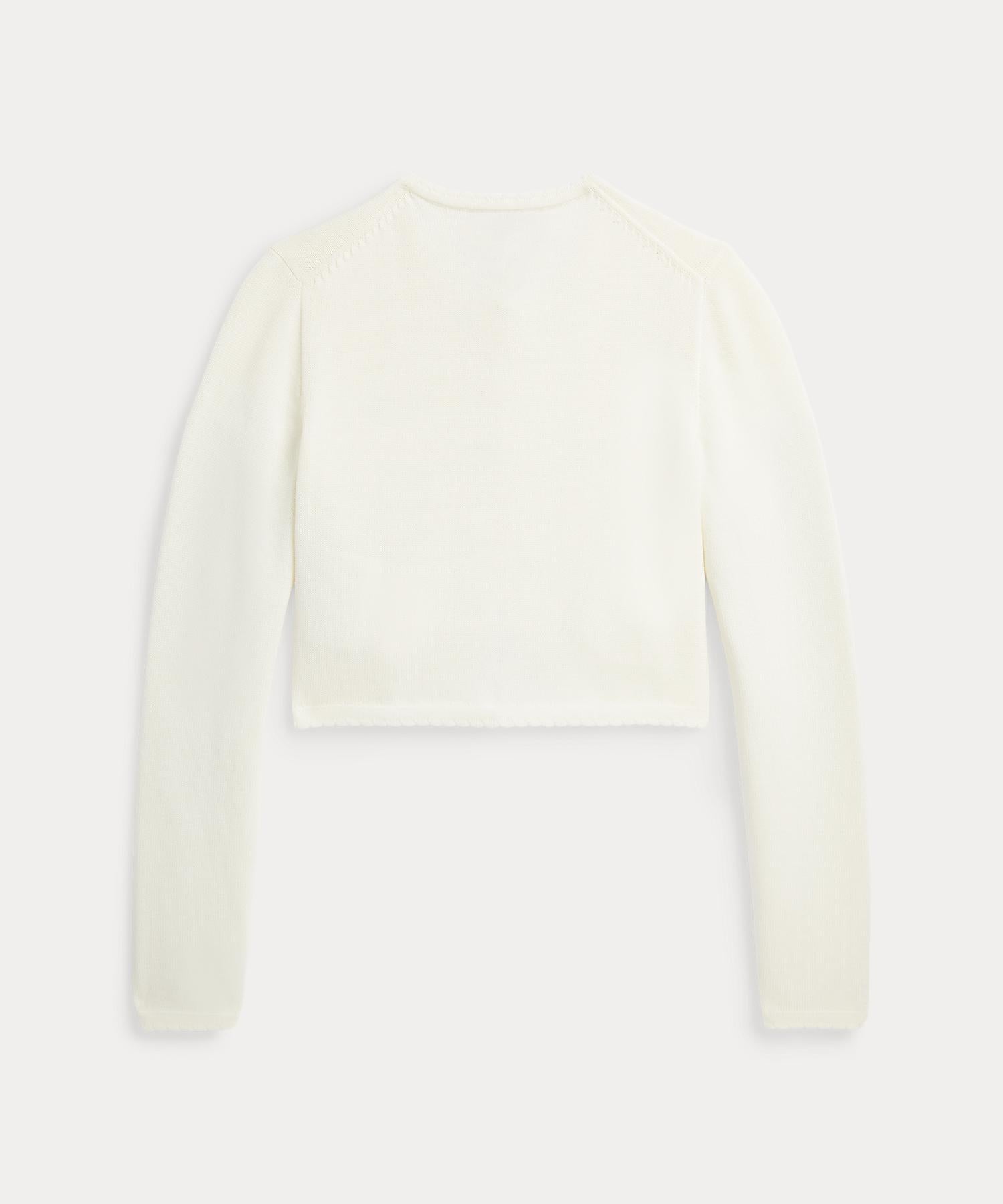 波羅·拉爾夫·勞倫 POLO RALPH LAUREN 鋸齒邊修飾 棉花 開襟毛衣