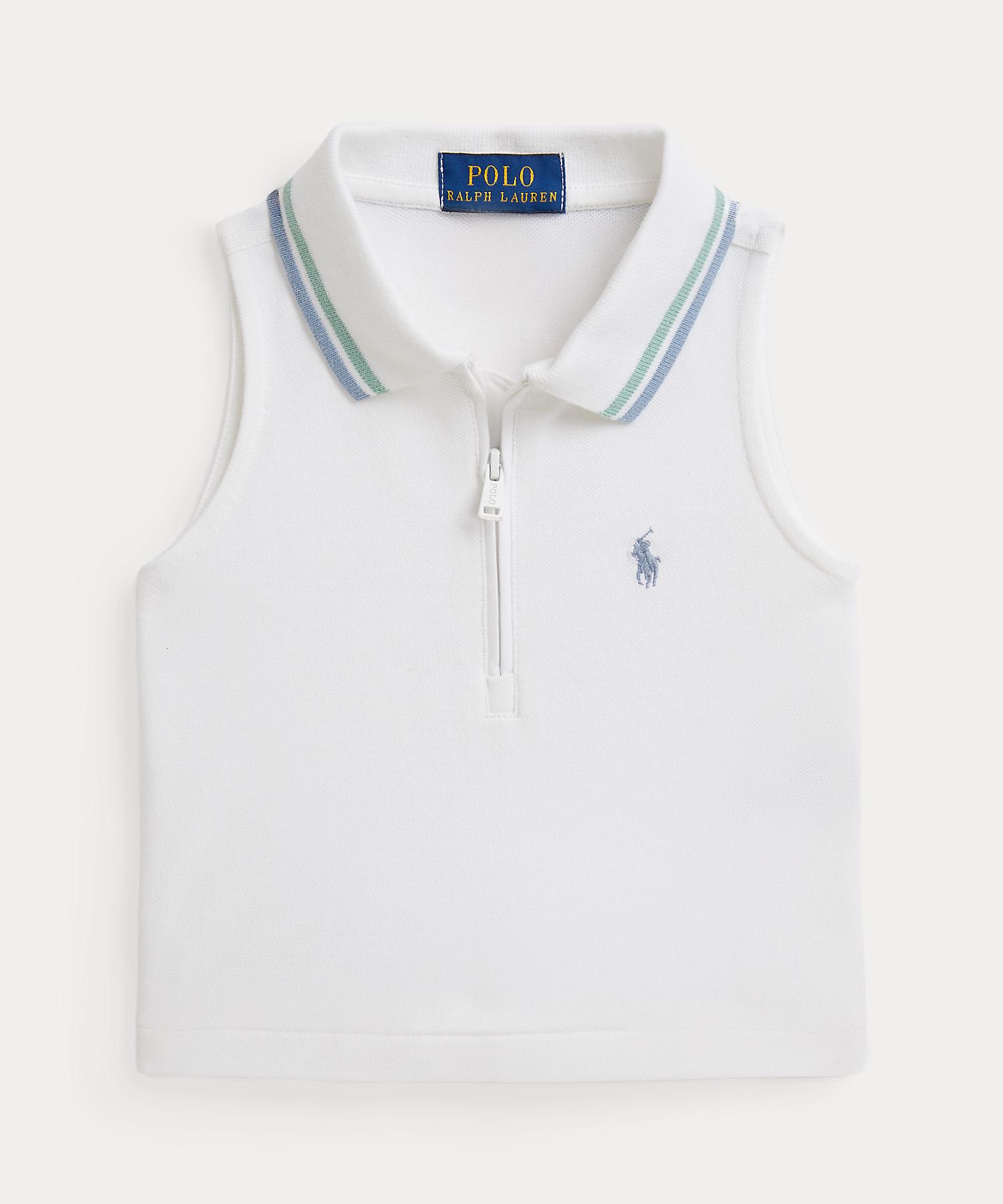 ポロ ラルフ ローレン POLO RALPH LAUREN (ガールズ 2才～6才)ストレッチ メッシュ ハーフジップ ボクシー ポロシャツ （100ホワイト） 100ホワイト