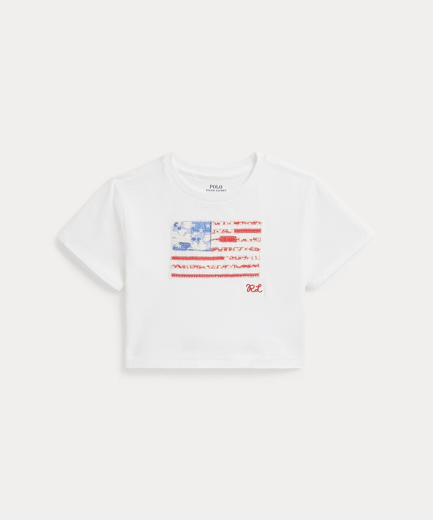 ポロ ラルフ ローレン POLO RALPH LAUREN (ガールズ 2才～6才)フローラル フラッグ コットン ジャージー ボクシー Tシャツ （100ホワイト） 100ホワイト