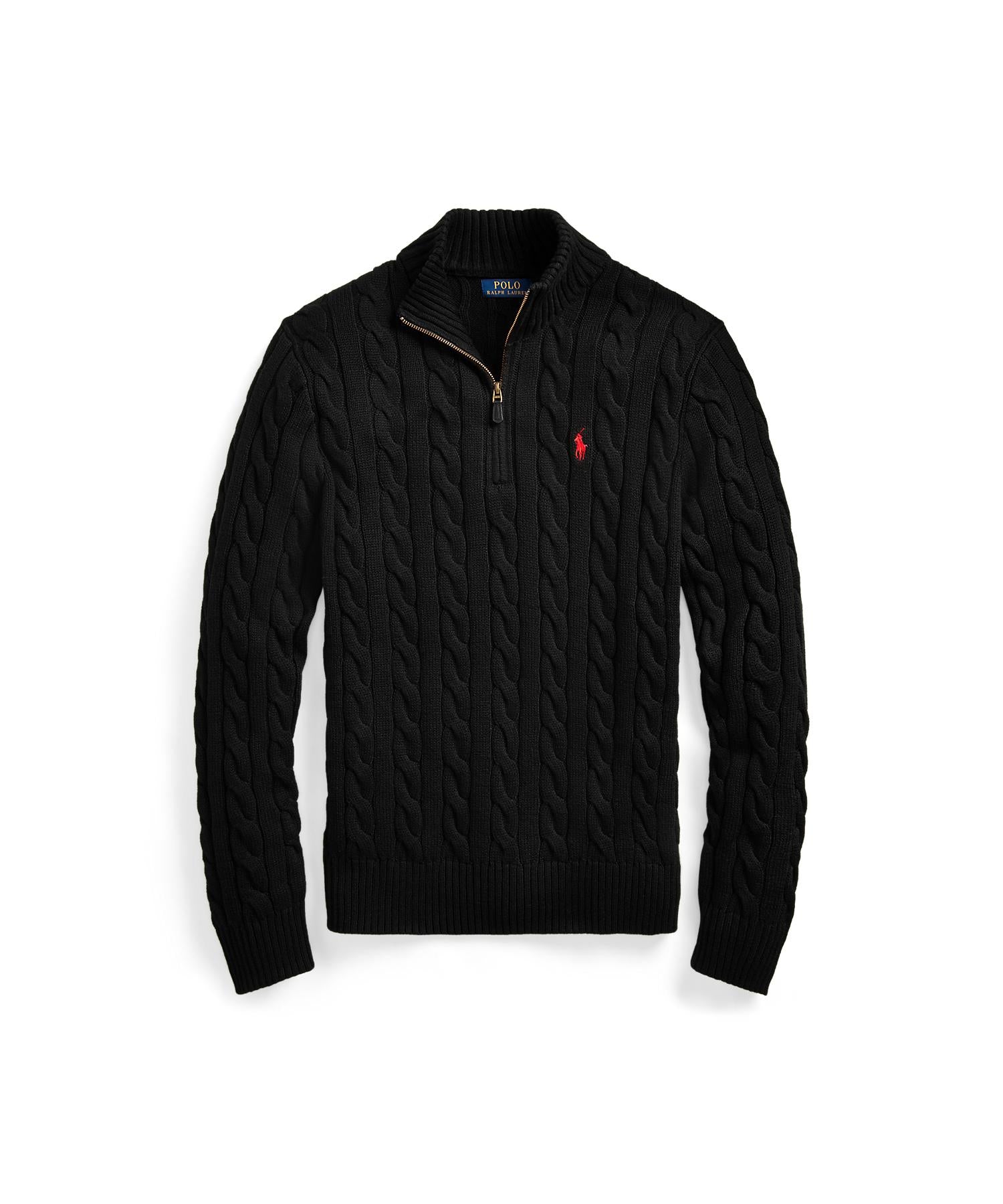 Polo Ralph Lauren Cable Knit cotton Quarter Zip Sweater