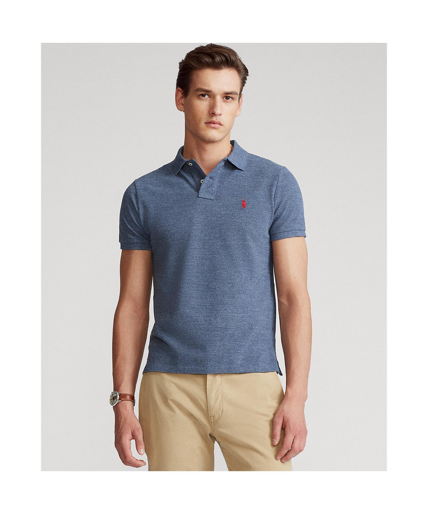 ポロ ラルフ ローレン POLO RALPH LAUREN カスタム スリム フィット メッシュ ポロ シャツ （400ブルー） 400ブルー