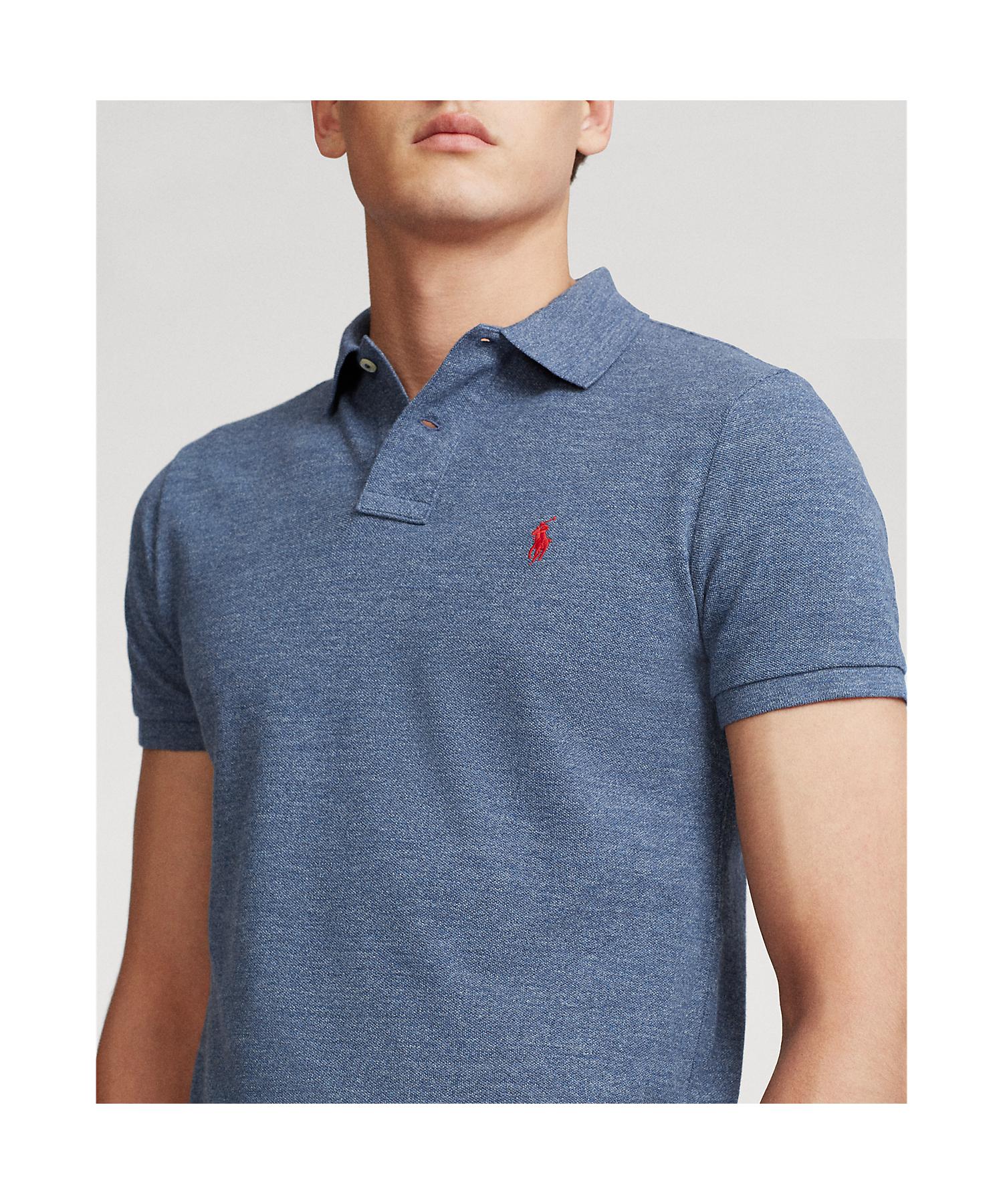 ポロ ラルフ ローレン POLO RALPH LAUREN カスタム スリム フィット メッシュ ポロ シャツ （400ブルー） 400ブルー
