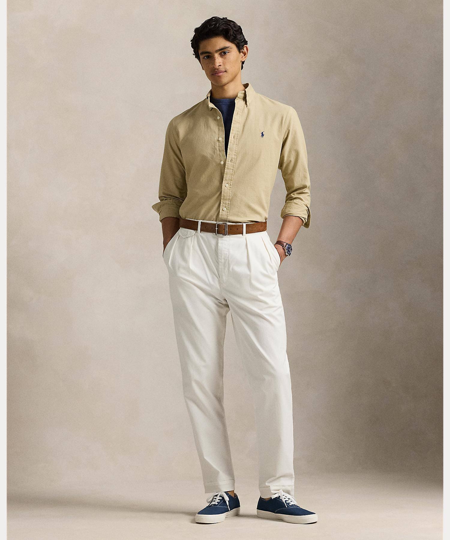 slim fit dress slacks Polo Ralph Lauren Classic Fit Garment Dyed Oxford Shirt