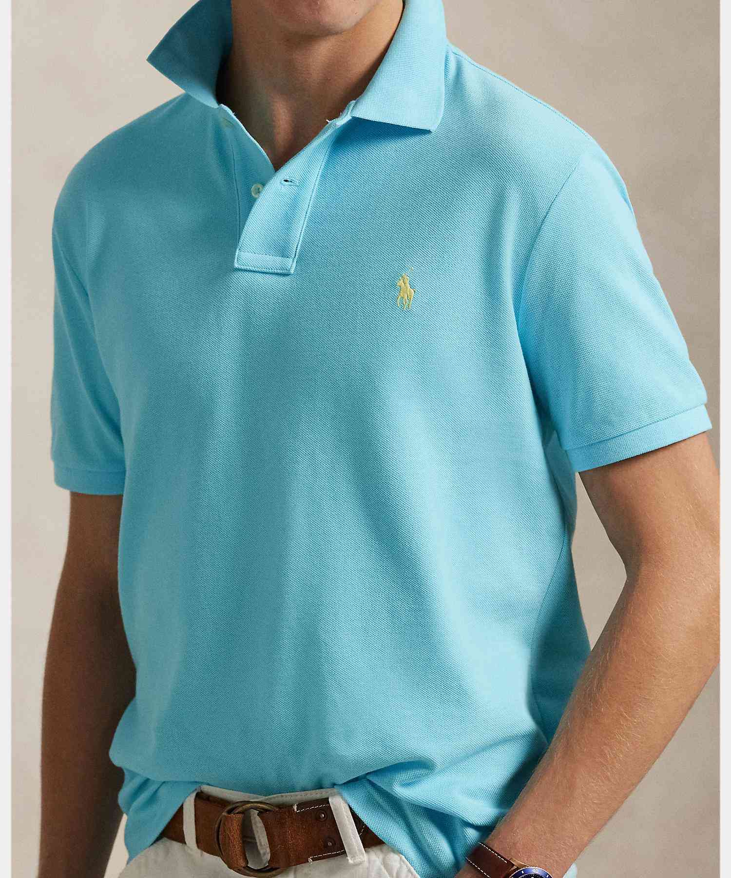 Polo Ralph Lauren Custom Slim Fit Mesh Polo Shirt