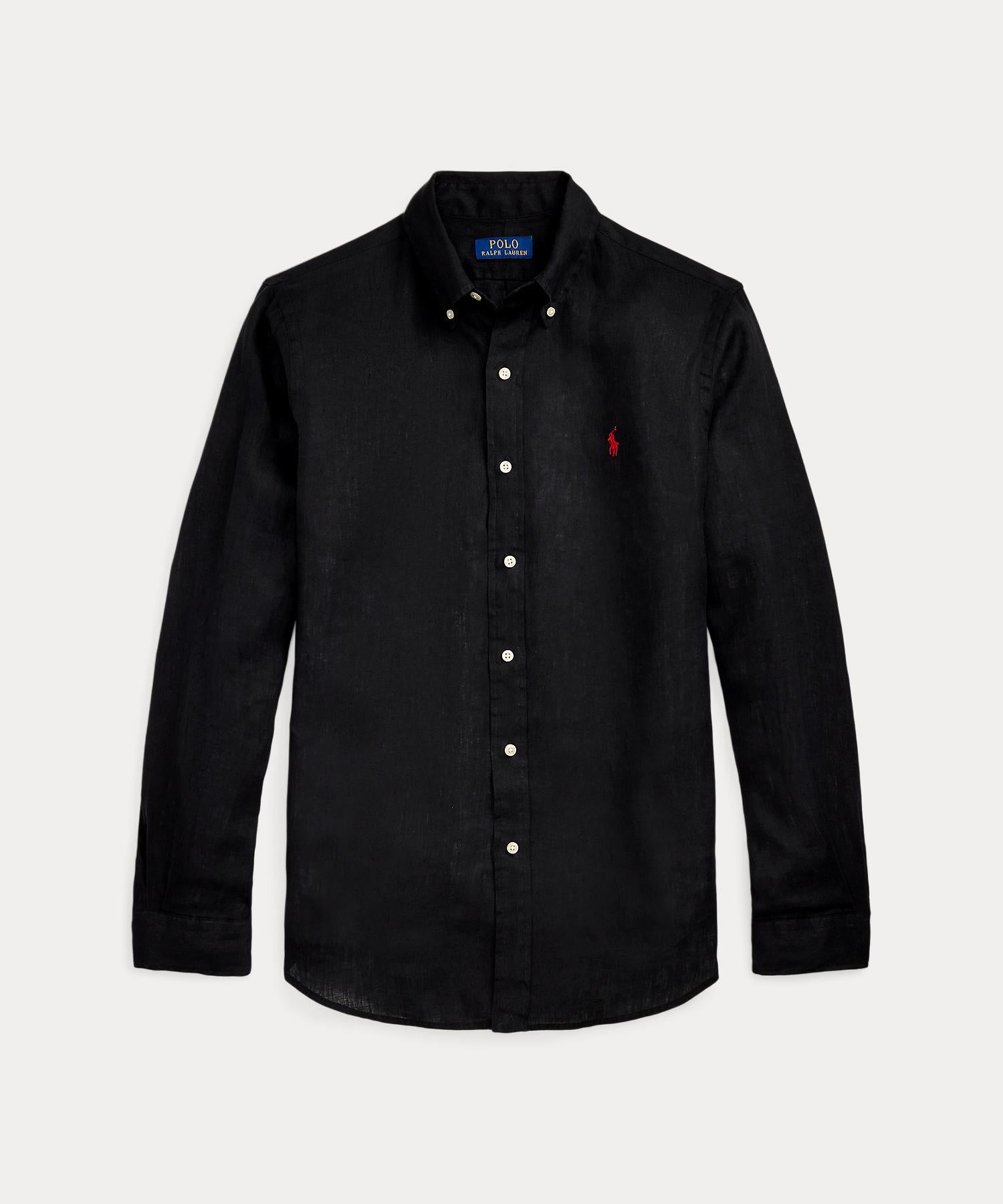ポロ ラルフ ローレン POLO RALPH LAUREN クラシック フィット リネン シャツ （001ブラック） 001ブラック