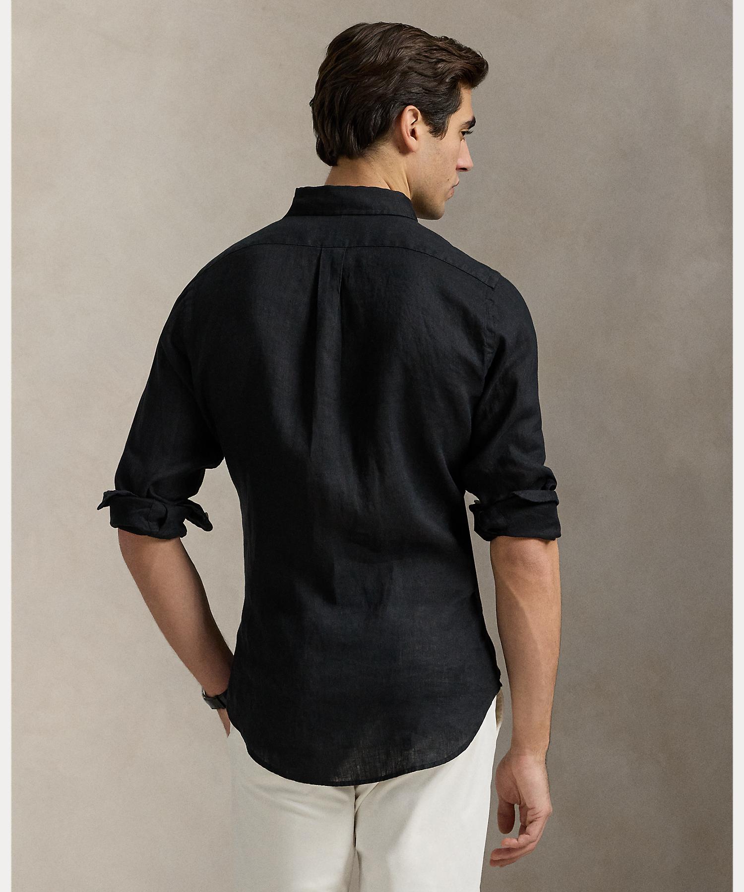 ポロ ラルフ ローレン POLO RALPH LAUREN クラシック フィット リネン シャツ （001ブラック） 001ブラック