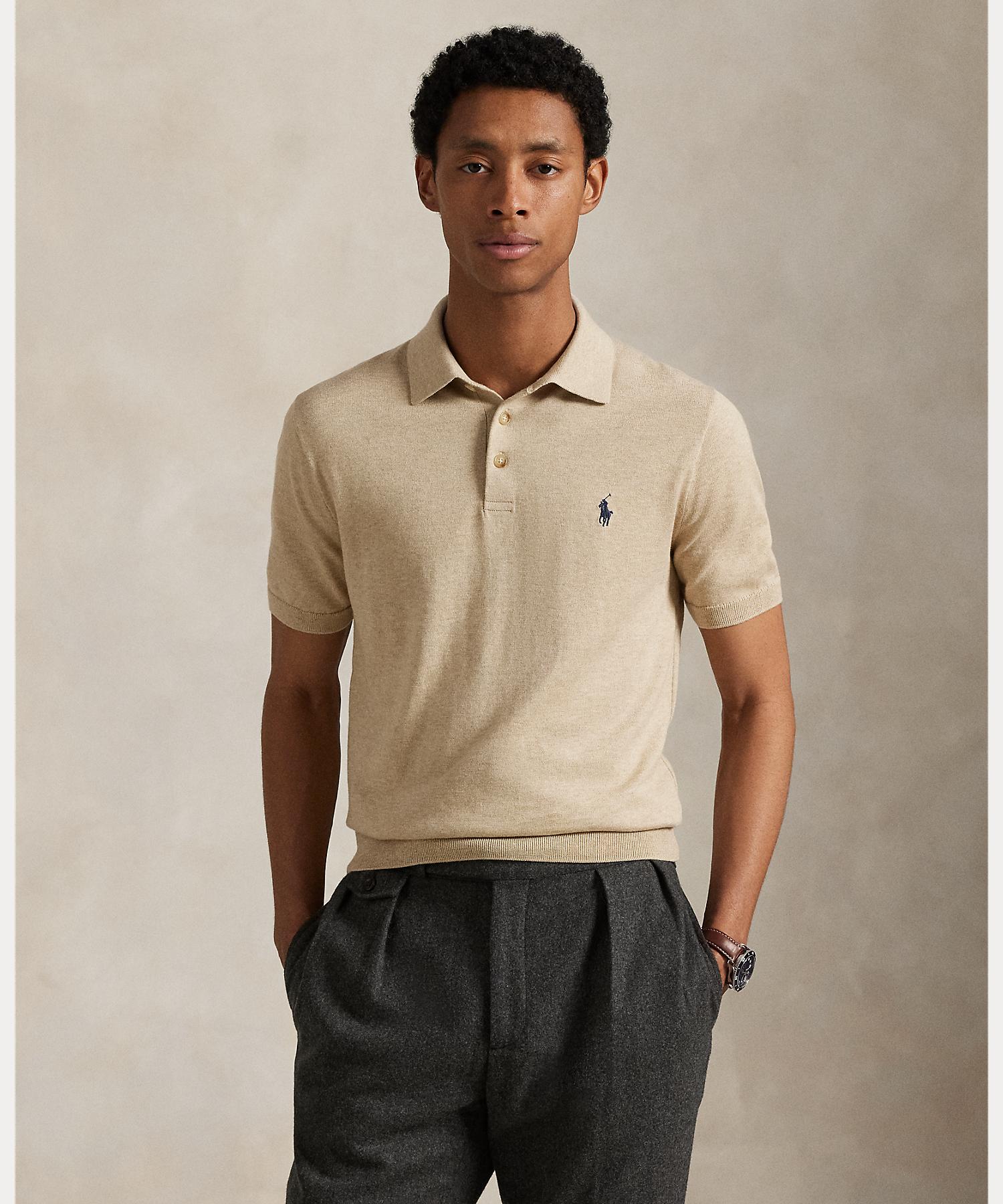 ポロ ラルフ ローレン POLO RALPH LAUREN コットン ポロカラー セーター （200ブラウン） 200ブラウン