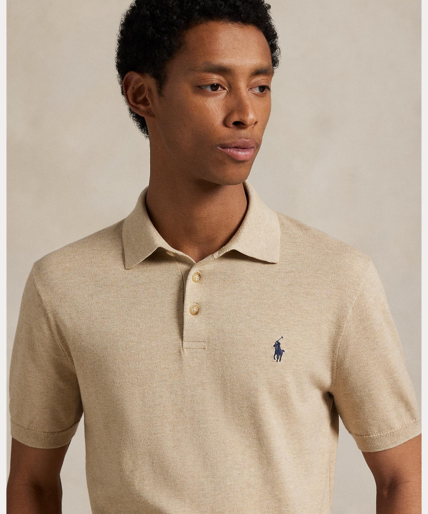 ポロ ラルフ ローレン POLO RALPH LAUREN コットン ポロカラー セーター （200ブラウン） 200ブラウン