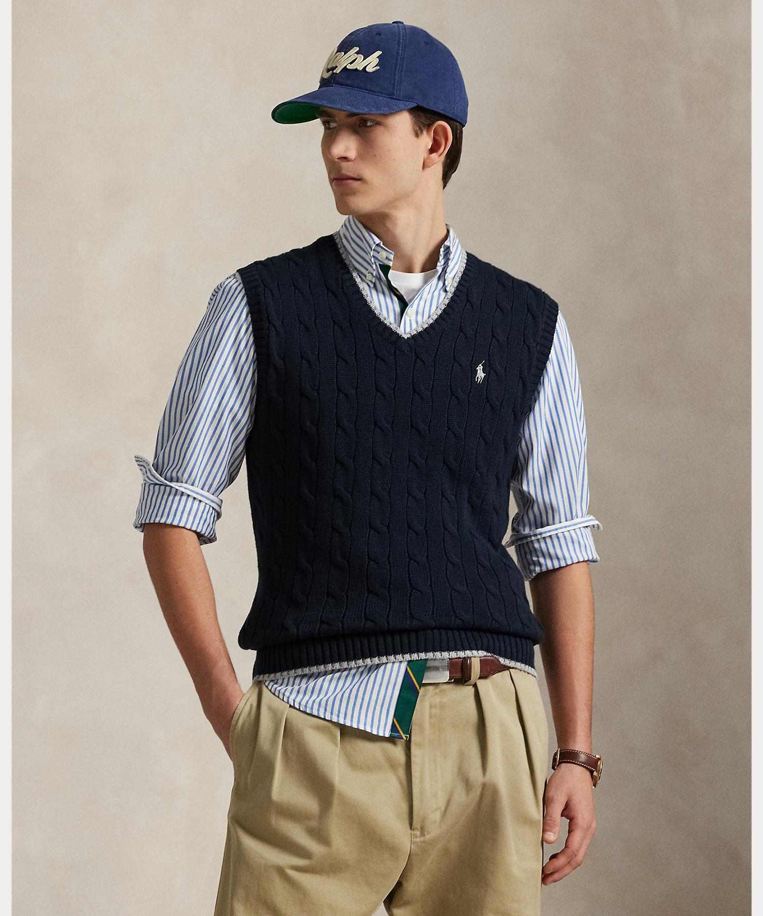 ポロ ラルフ ローレン POLO RALPH LAUREN ケーブルニット コットン セーター ベスト （999マルチカラー） 999マルチカラー