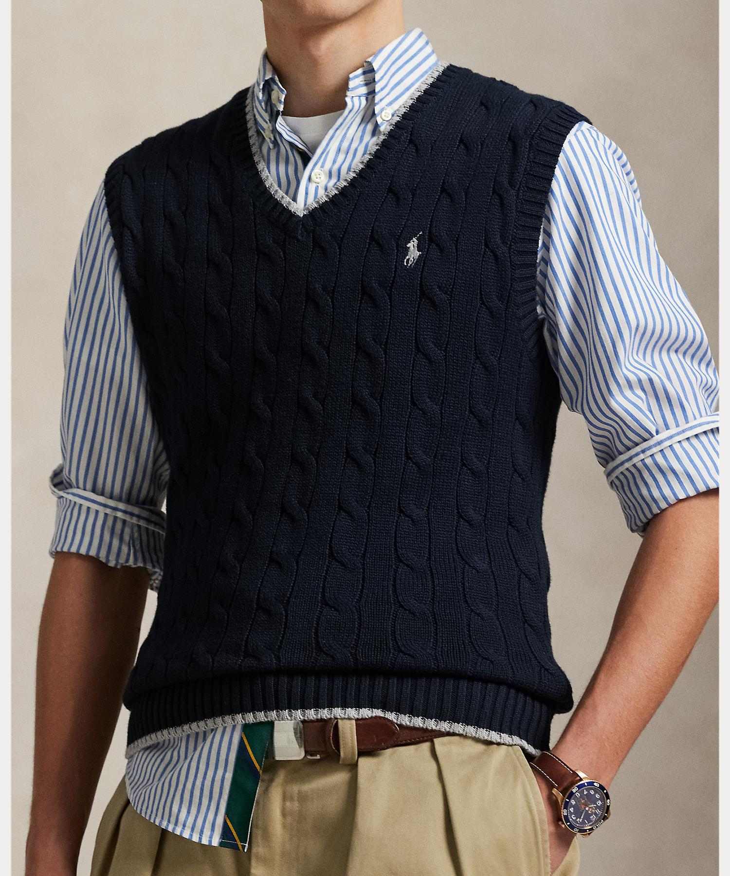 ポロ ラルフ ローレン POLO RALPH LAUREN ケーブルニット コットン セーター ベスト （999マルチカラー） 999マルチカラー