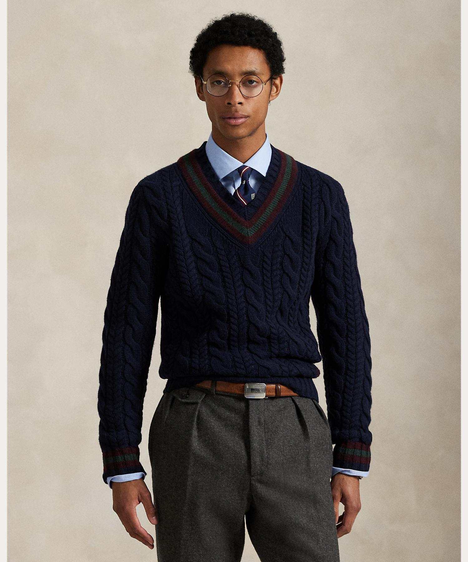 ポロ ラルフ ローレン POLO RALPH LAUREN ウールカシミヤ クリケット セーター （400ブルー） 400ブルー