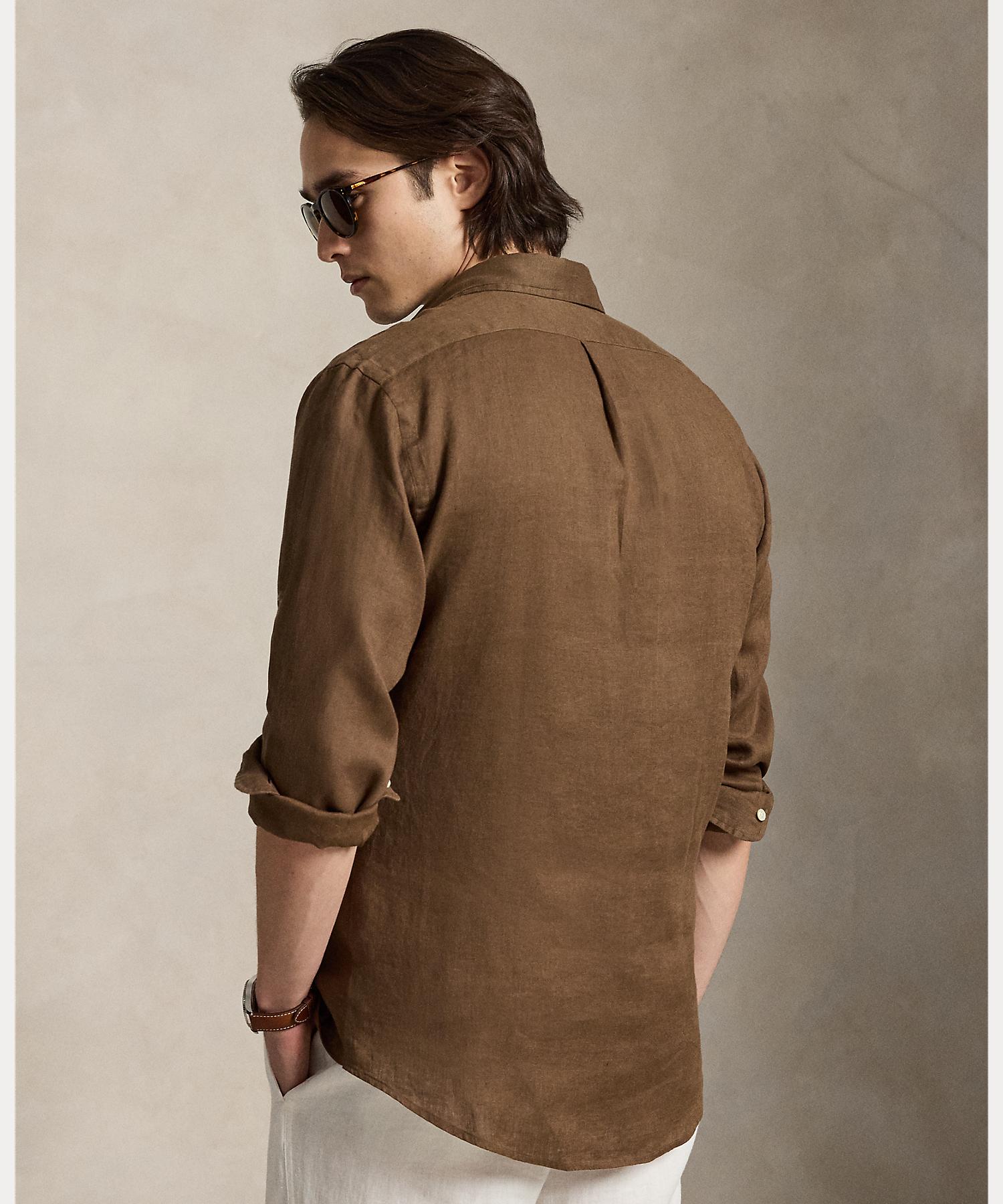 ポロ ラルフ ローレン POLO RALPH LAUREN クラシック フィット リネン シャツ （200ブラウン） 200ブラウン