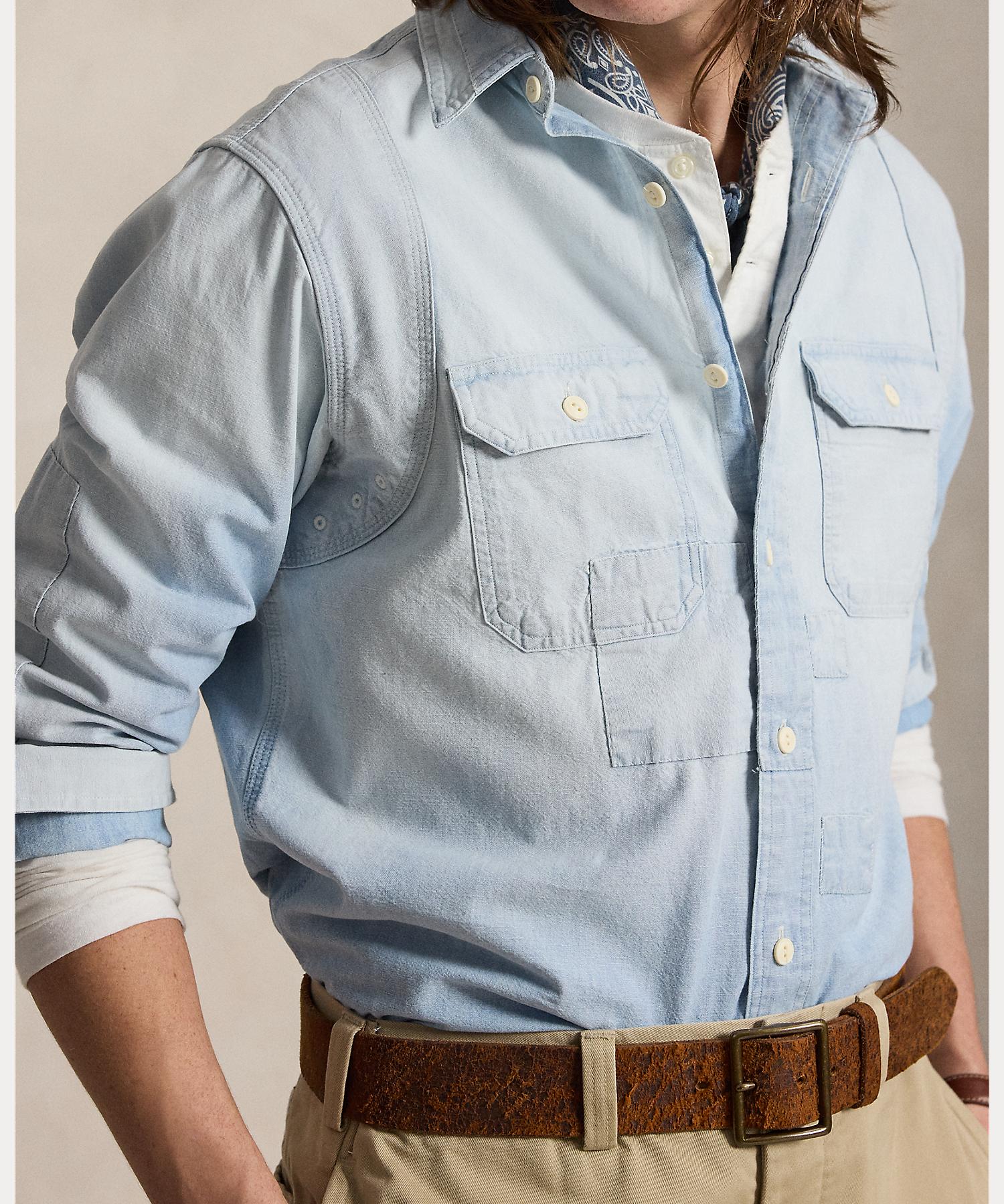 ポロ ラルフ ローレン POLO RALPH LAUREN クラシック フィット シャンブレー ワークシャツ （400ブルー） 400ブルー