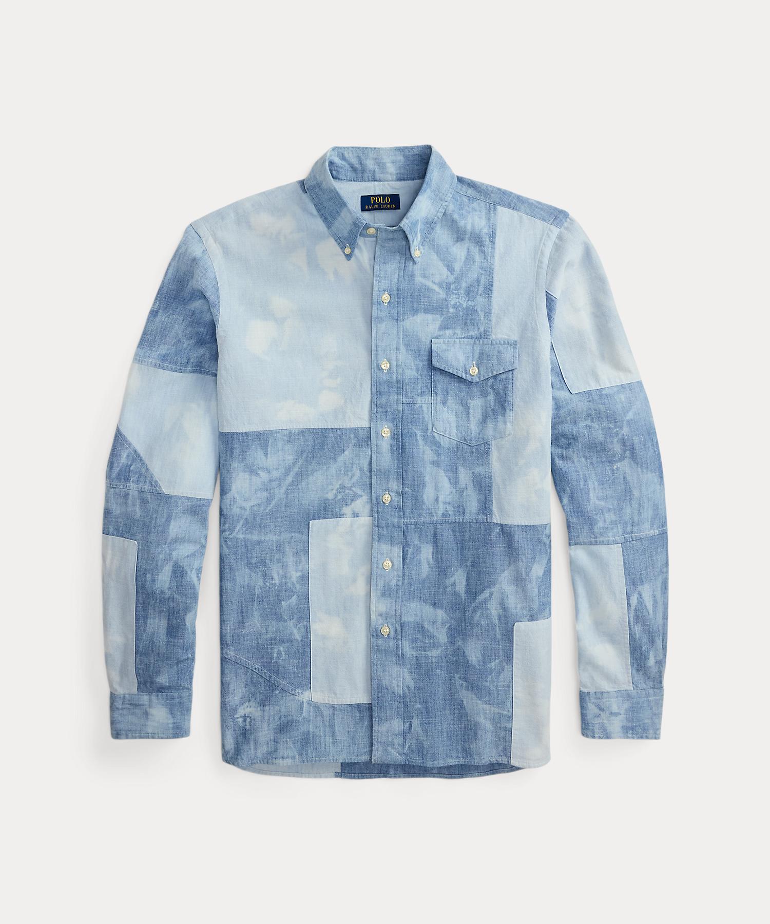 ポロ ラルフ ローレン POLO RALPH LAUREN クラシック フィット パッチワーク シャンブレー シャツ （400ブルー） 400ブルー