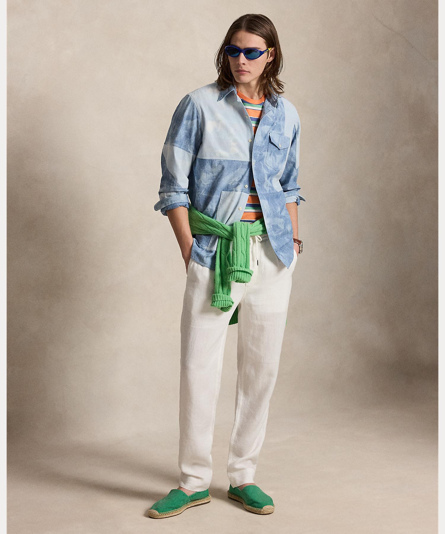 ポロ ラルフ ローレン POLO RALPH LAUREN クラシック フィット パッチワーク シャンブレー シャツ （400ブルー） 400ブルー
