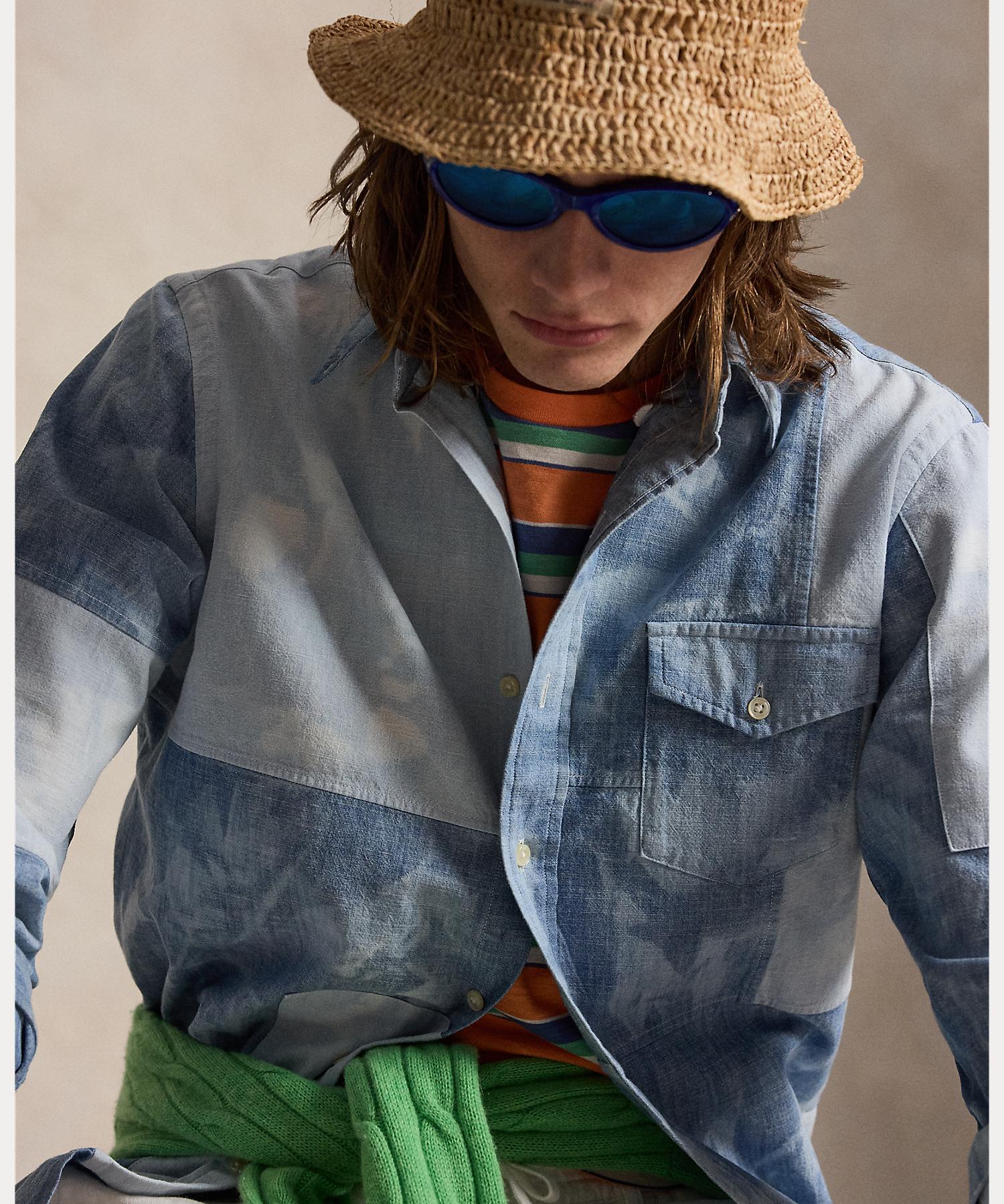 ポロ ラルフ ローレン POLO RALPH LAUREN クラシック フィット パッチワーク シャンブレー シャツ （400ブルー） 400ブルー