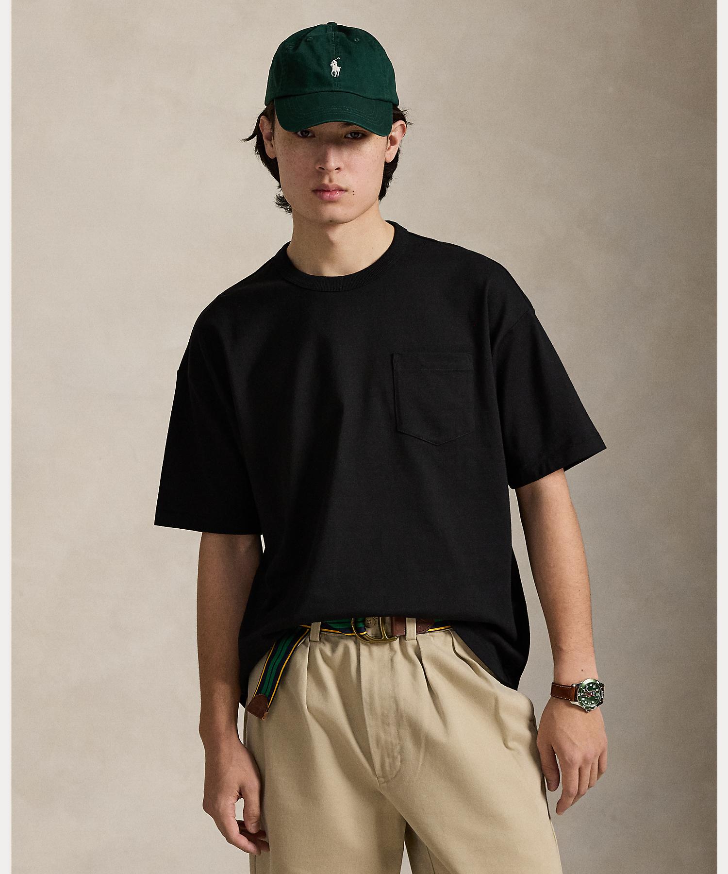 ポロ ラルフ ローレン POLO RALPH LAUREN ビッグ フィット ヘビーウェイト ジャージー Tシャツ （001ブラック） 001ブラック