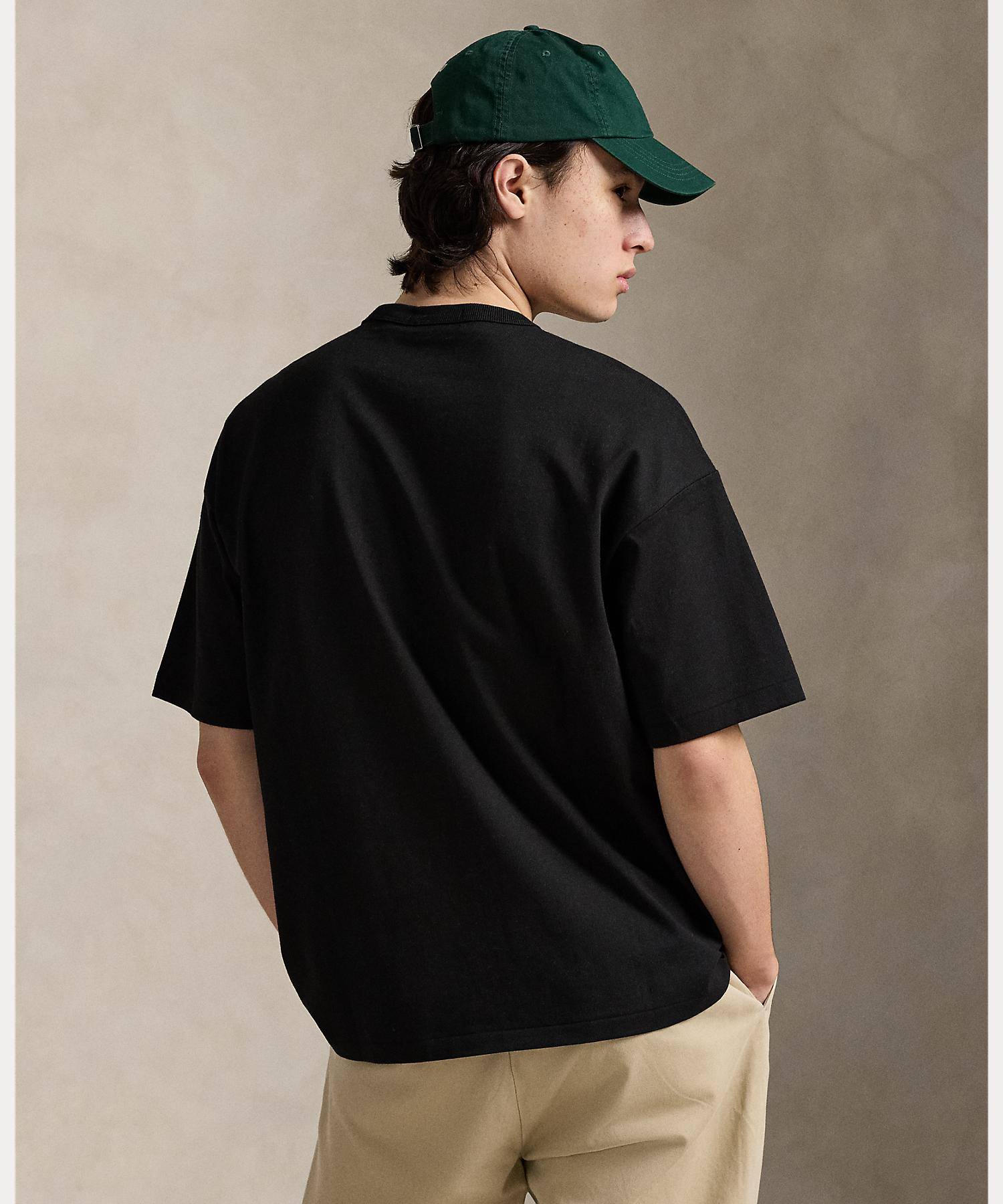 ポロ ラルフ ローレン POLO RALPH LAUREN ビッグ フィット ヘビーウェイト ジャージー Tシャツ （001ブラック） 001ブラック