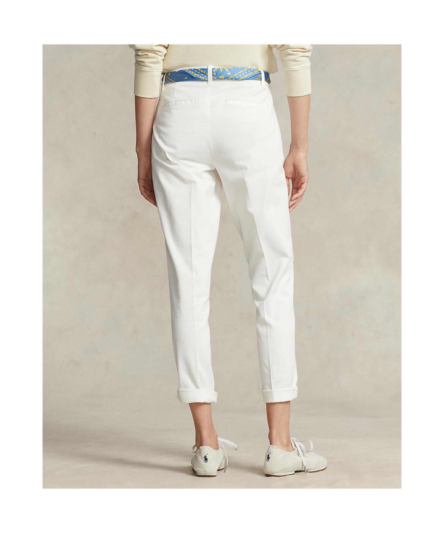 ポロ ラルフ ローレン POLO RALPH LAUREN クロップド スリム フィット ツイル チノ パンツ （100ホワイト） 100ホワイト
