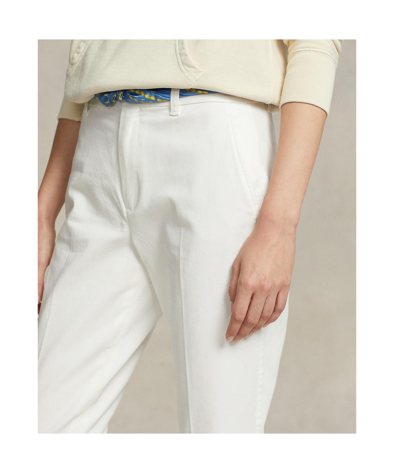 ポロ ラルフ ローレン POLO RALPH LAUREN クロップド スリム フィット ツイル チノ パンツ （100ホワイト） 100ホワイト