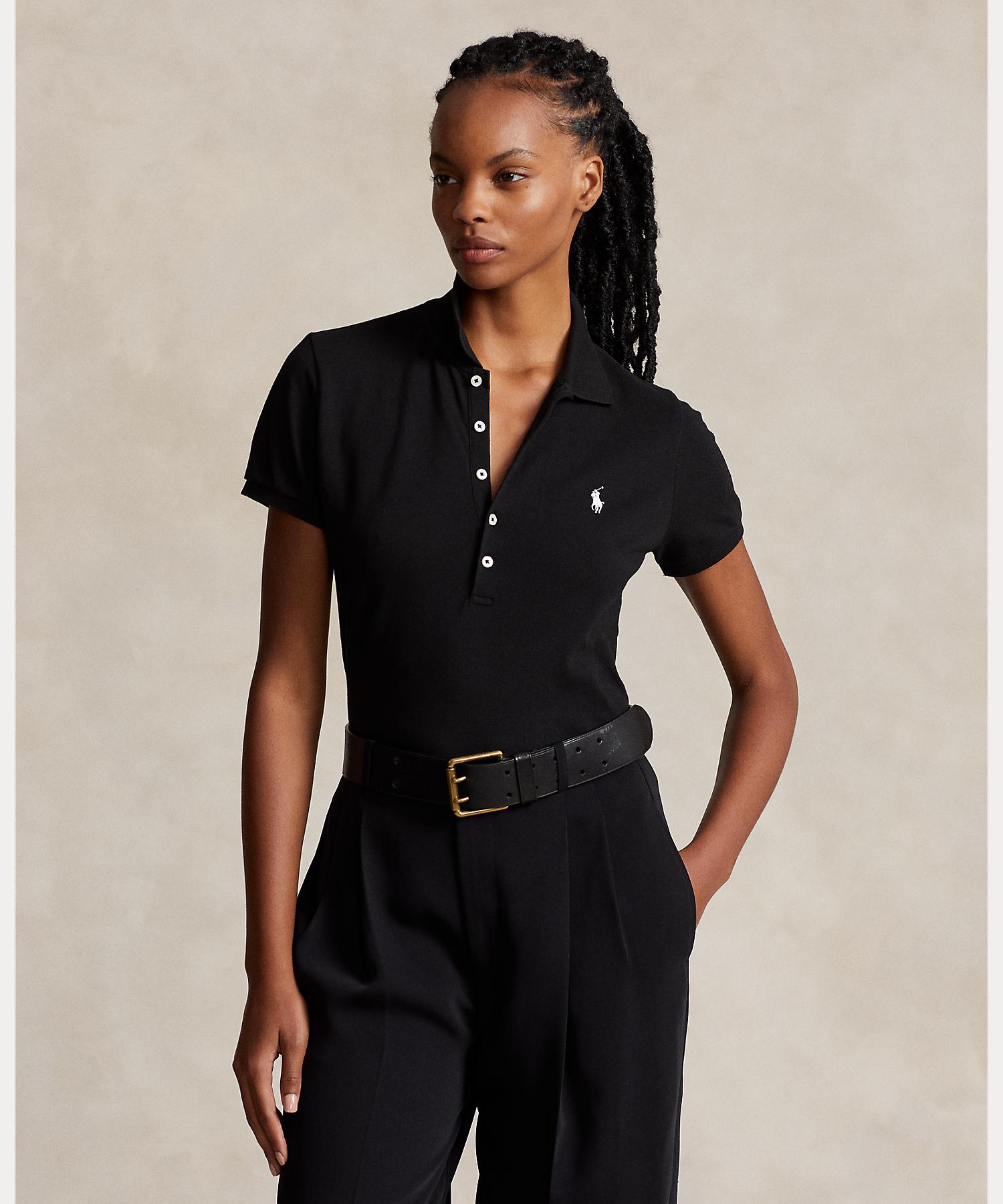 ポロ ラルフ ローレン POLO RALPH LAUREN スリム フィット ストレッチ ポロシャツ,001ブラック