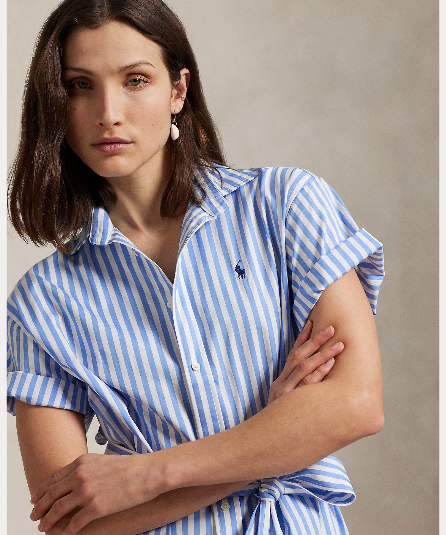 ポロ ラルフ ローレン POLO RALPH LAUREN ベルテッド ストライプド コットン シャツドレス