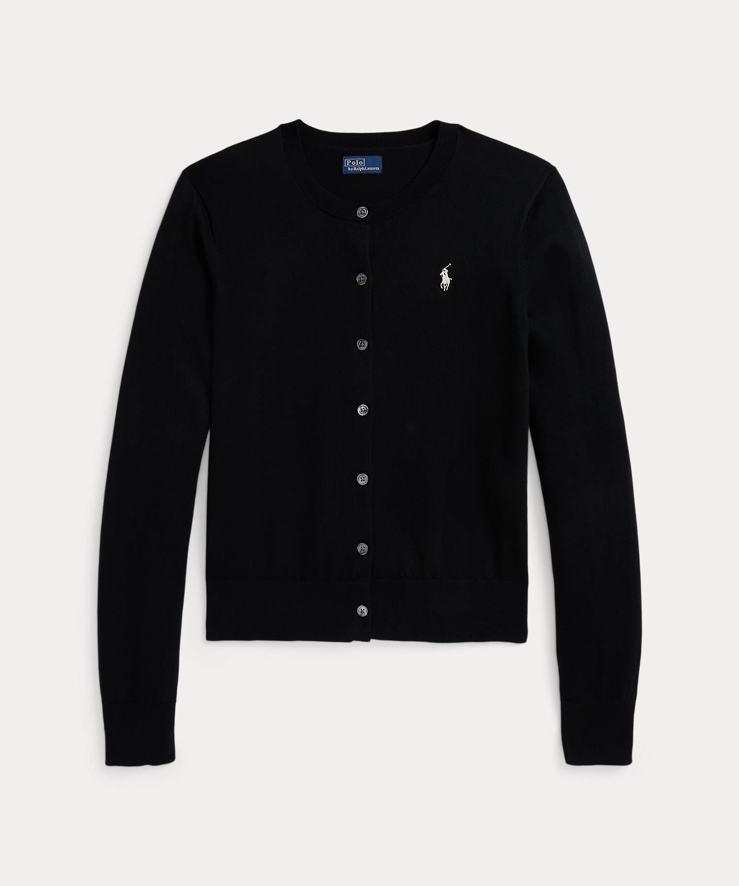 ポロ ラルフ ローレン POLO RALPH LAUREN コットン クルーネック カーディガン （001ブラック） 001ブラック