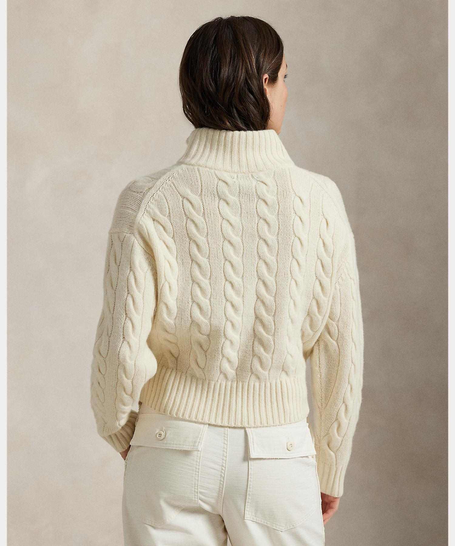 Polo Ralph Lauren Cable Wool Cashmere Half-Zip Sweater