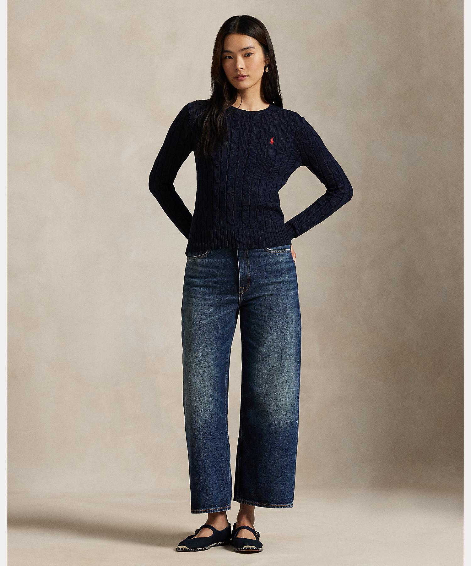 ポロ ラルフ ローレン POLO RALPH LAUREN ケーブルニット コットン クルーネック セーター （400ブルー） 400ブルー